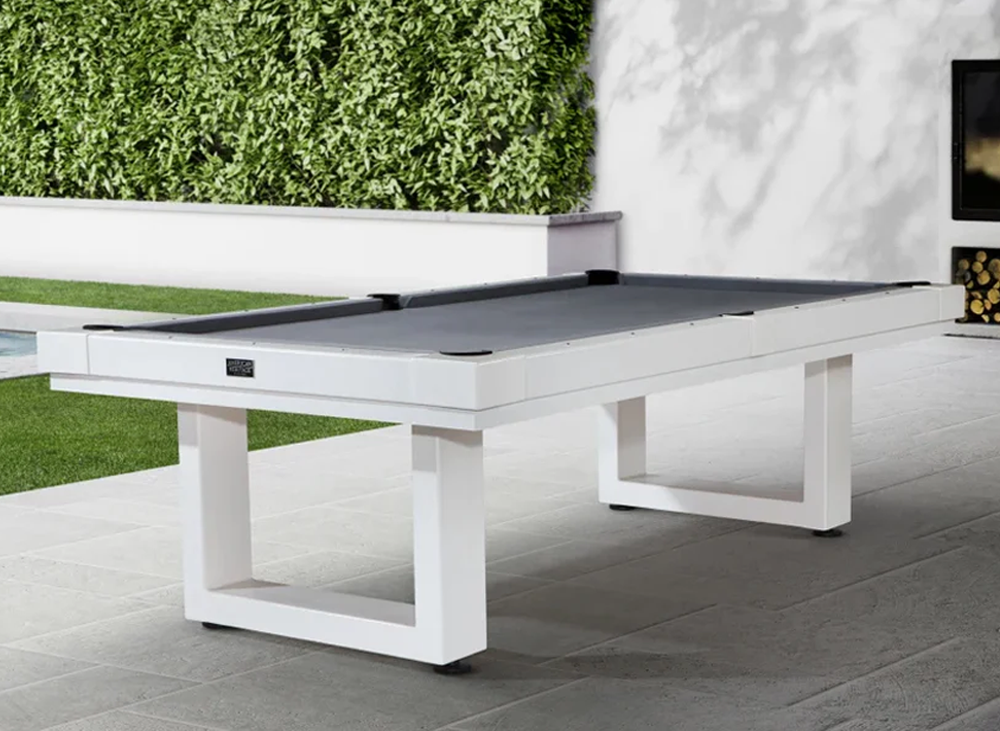Premium outdoor pool table on display at The Billiard Broker private showroom in Peoria, Arizona