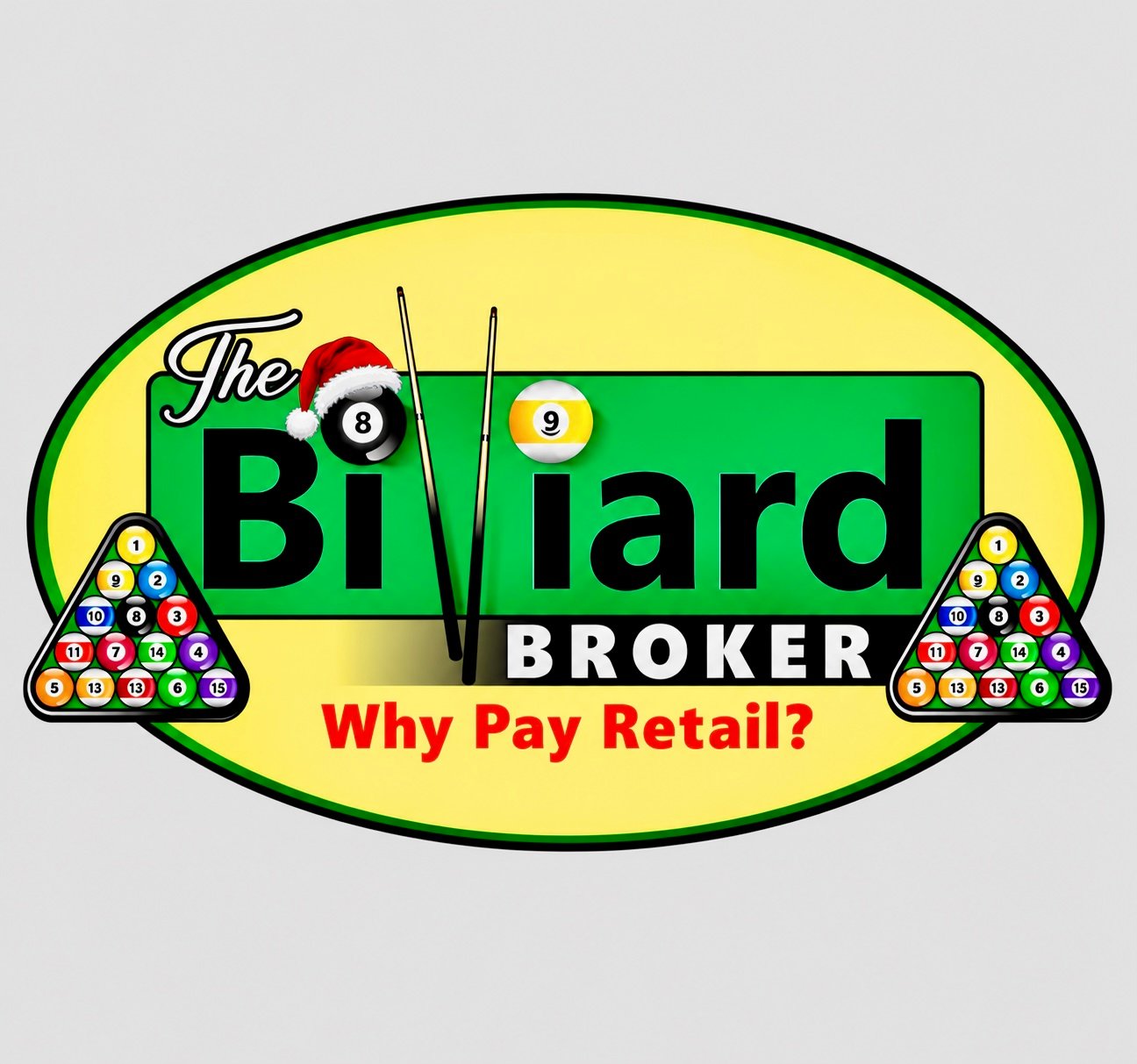 The Billiard Broker Christmas logo — Why Pay Retail?